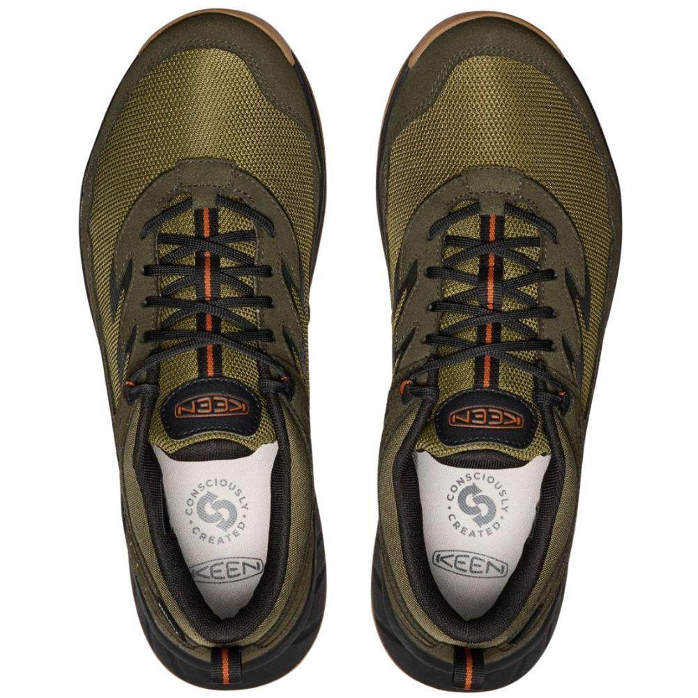 Keen Men’s Hightrail Waterproof Hiking Shoe (Winter Moss/Gold Flame) top view