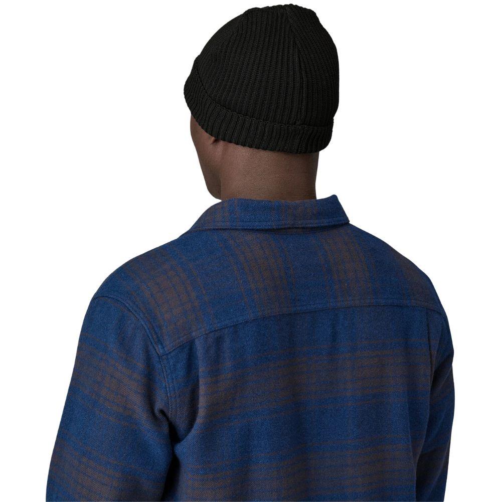 Patagonia Fisherman's Rolled Beanie (Black) back head