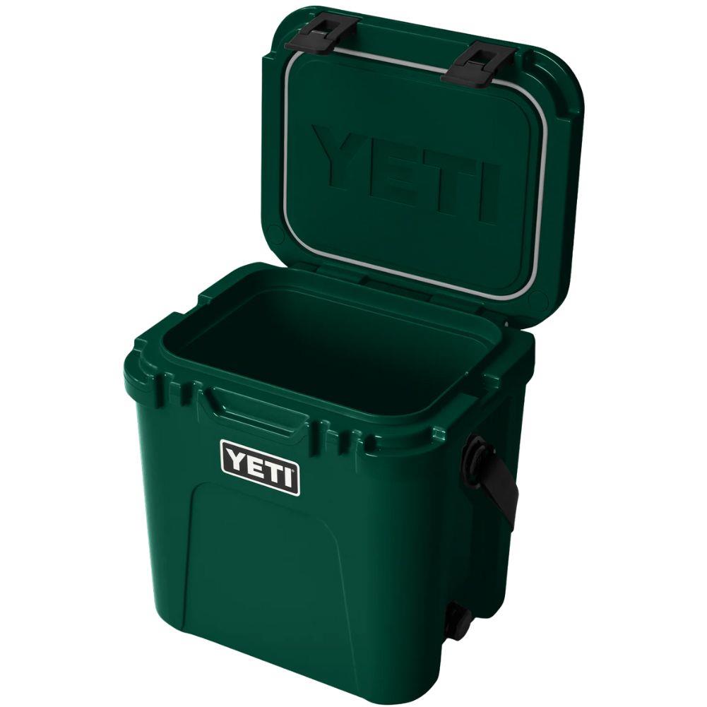 Yeti Roadie 24 Cool Box 2.0 (Black Forest Green) lid open angle