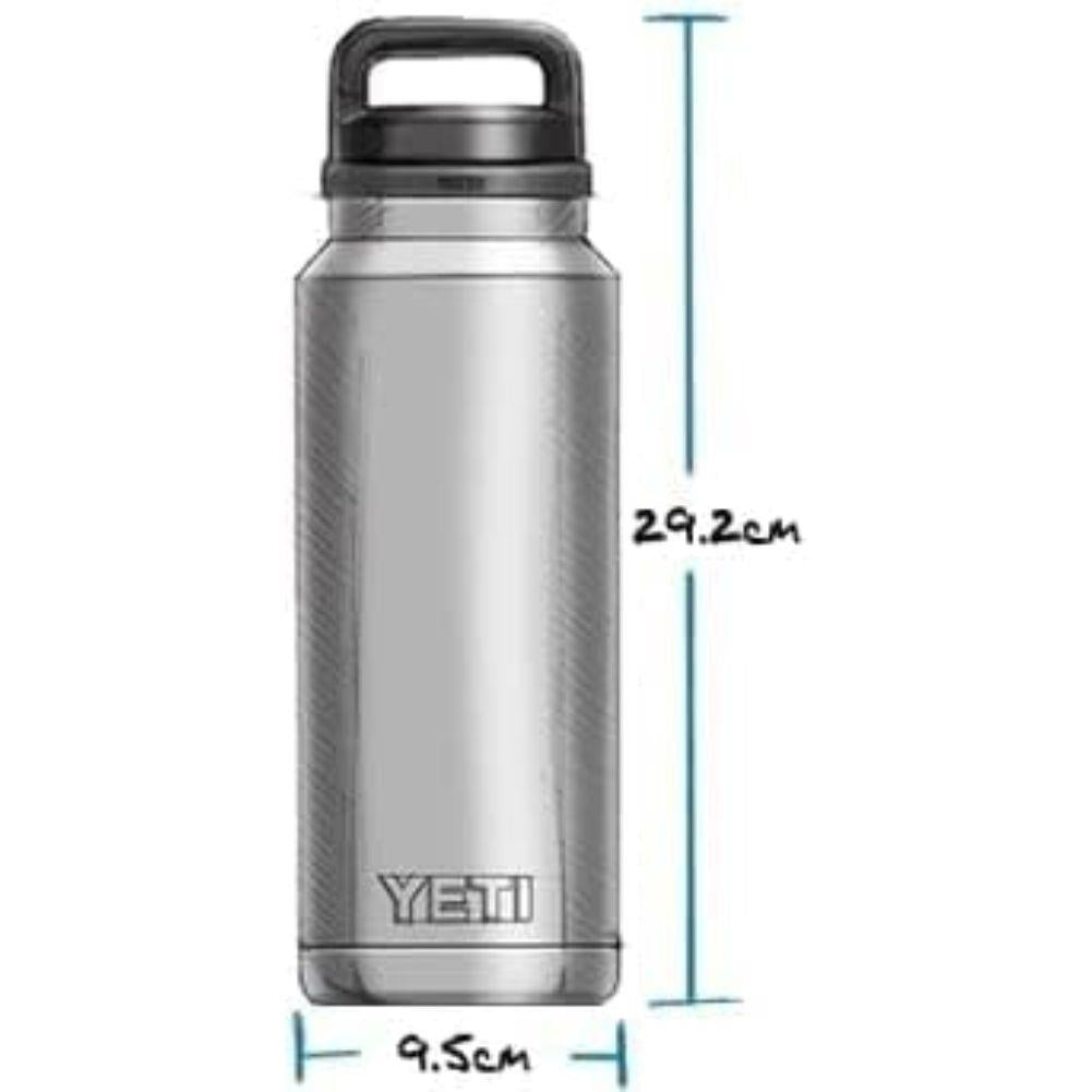 Yeti Rambler 36 oz (1065 ml) Bottle With Chug Cap (Rescue Red) measurement