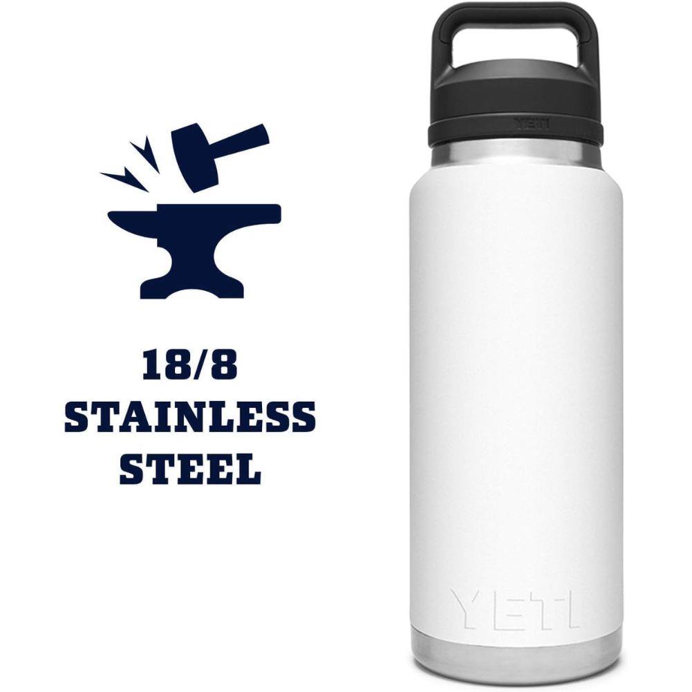 Yeti Rambler 36 oz (1065 ml) Bottle With Chug Cap (Rescue Red) steel