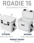Yeti Roadie 15 Cool Box (Wetland Camo) measuerements