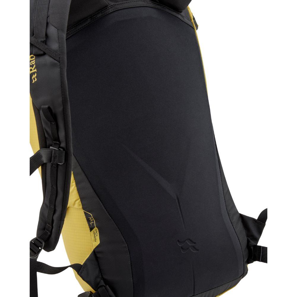 Rab Ascendor 27L Mountain Pack (Dark Pollen) back fabric