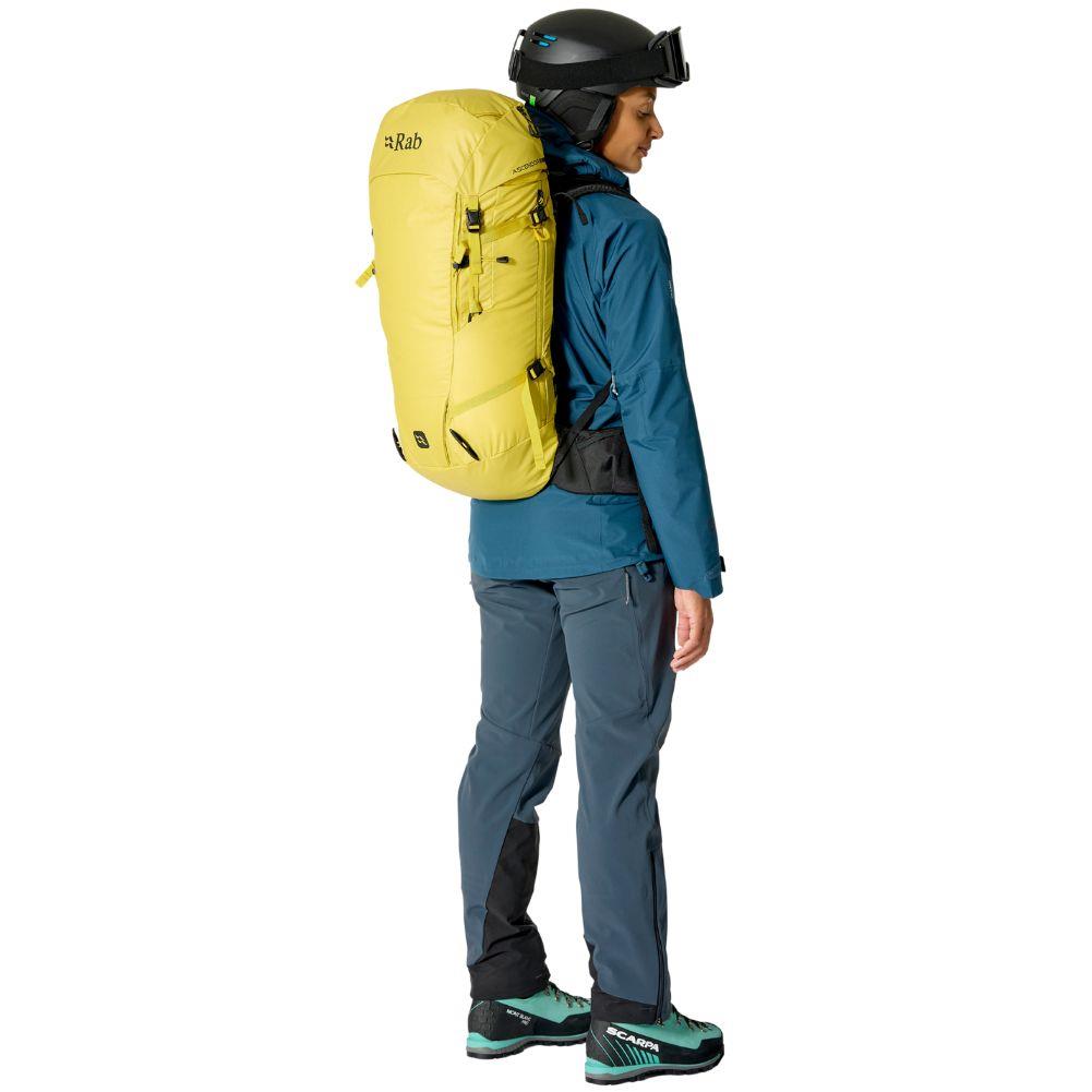 Rab Ascendor 35L Mountain Pack (Dark Pollen) model standing