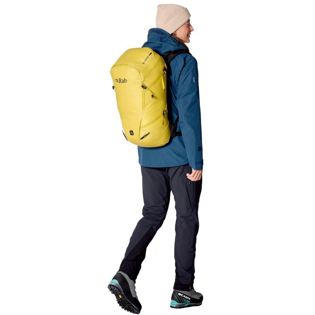 Rab Ascendor 35L Mountain Pack (Dark Pollen) walking away