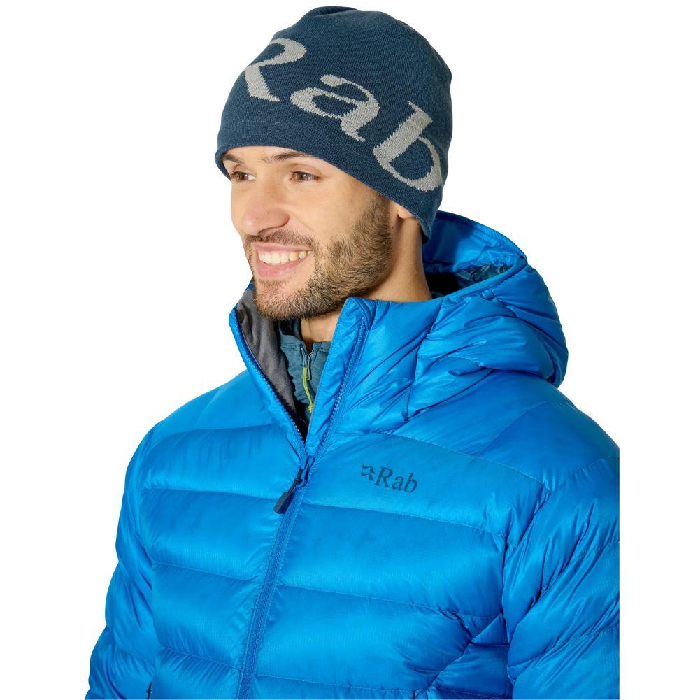 Rab Logo Beanie (Tempest Blue/Light Zinc) angle