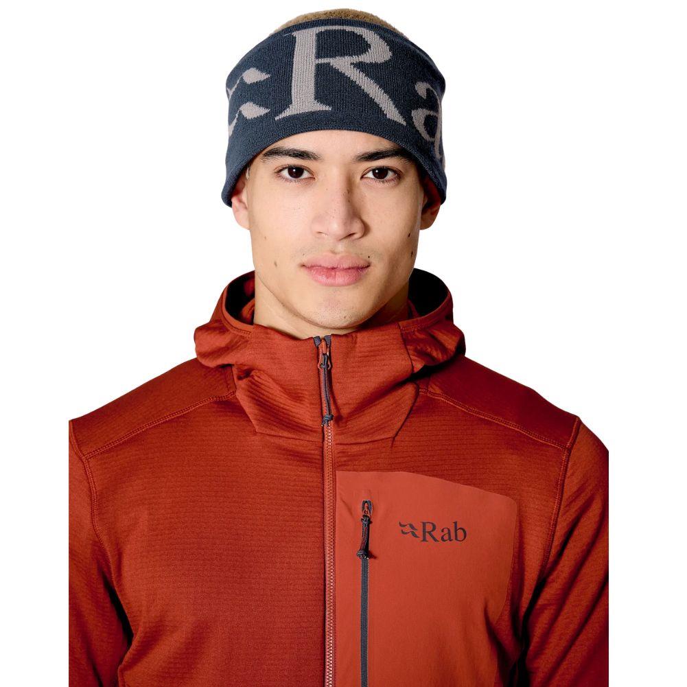 Rab Knitted Logo Headband (Tempest Blue/Light Zinc) front