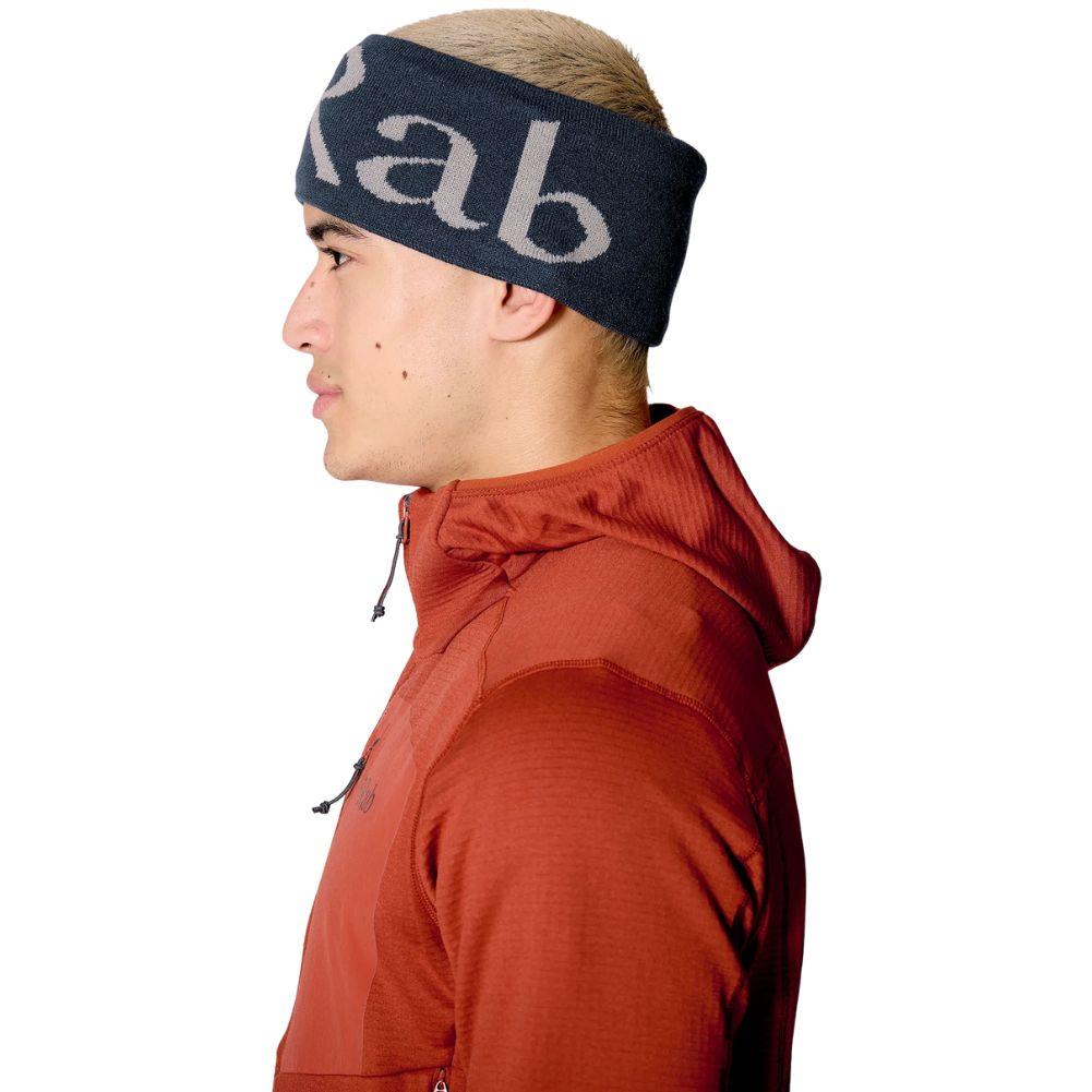 Rab Knitted Logo Headband (Tempest Blue/Light Zinc) left
