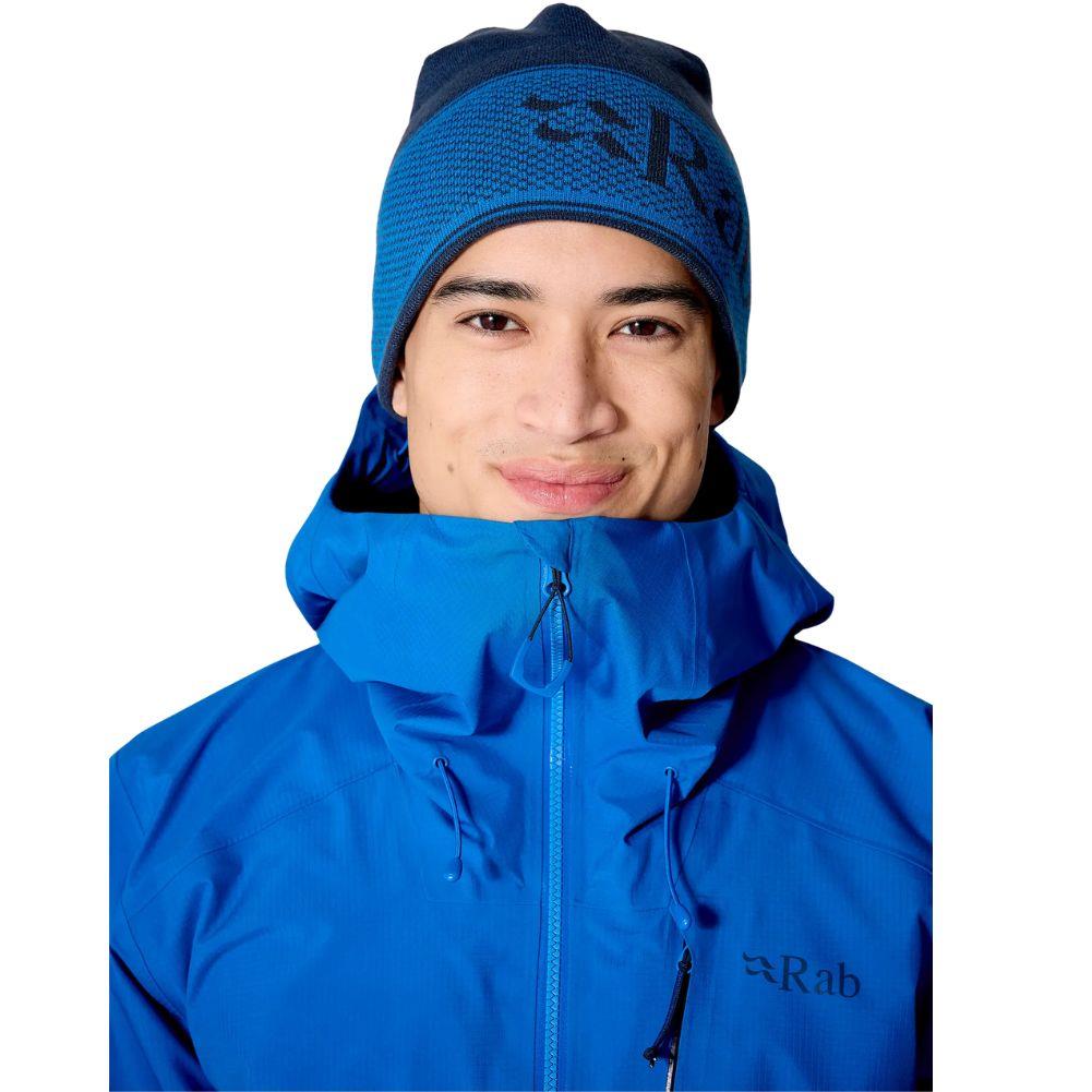 Rab Logo Band Beanie (Tempest Blue/Maya Blue) front