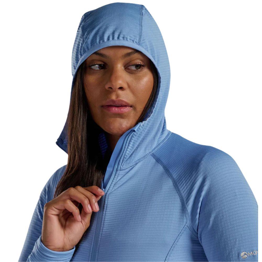 Montane Women&#39;s Protium Lite Hooded Fleece Jacket (Cornflower) zip