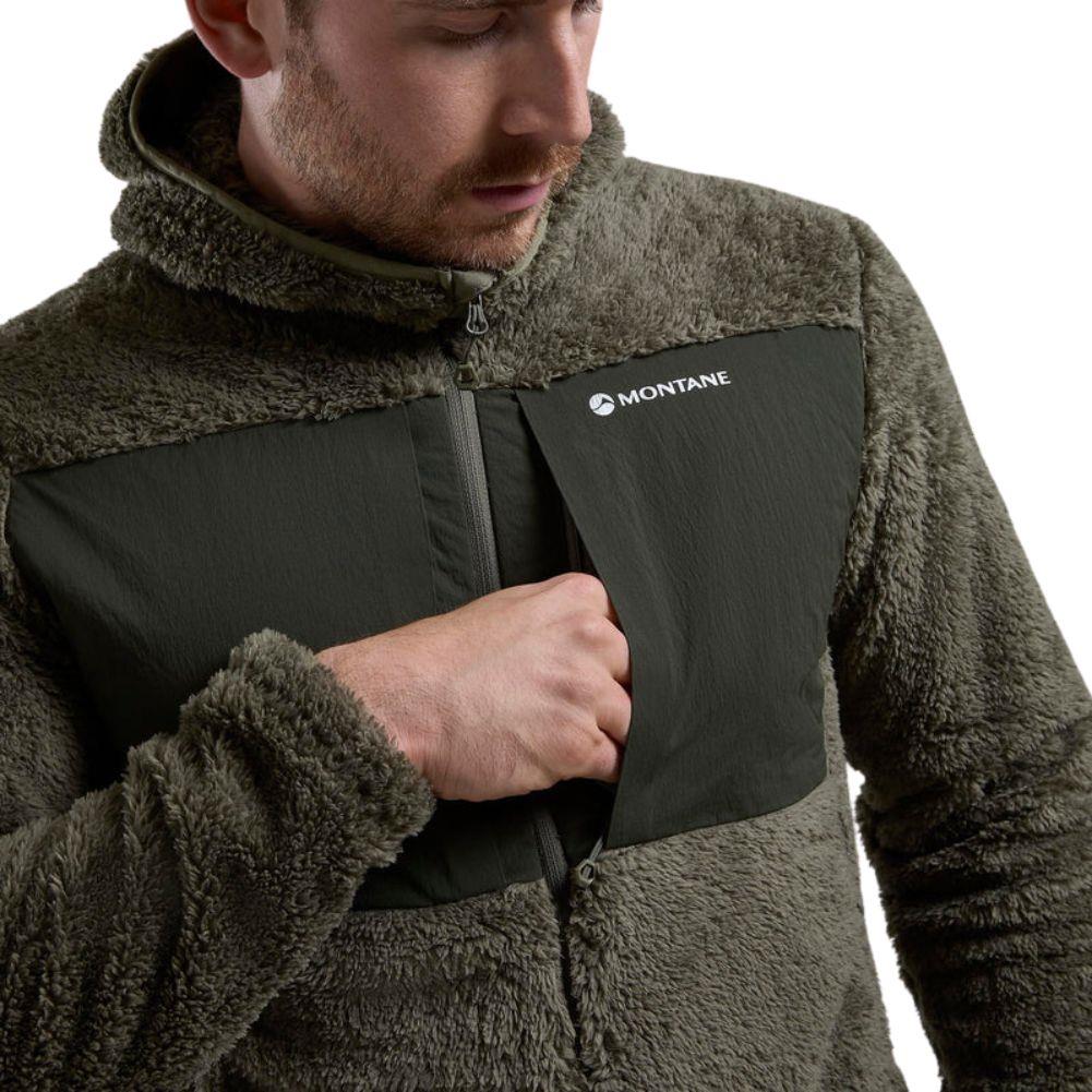 Montane Men's Caldus XT Hooded Fleece Jacket (Caper) hand in pocket