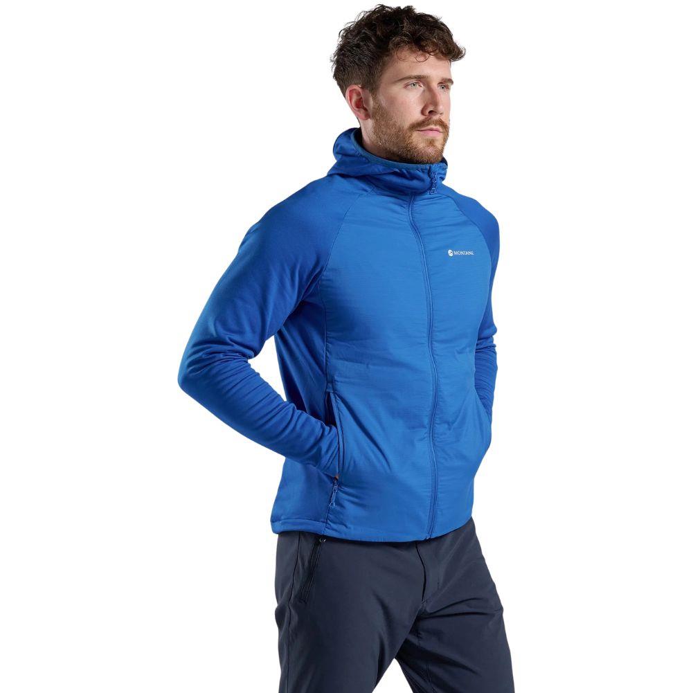 Montane Men's Sirocco Lite Hooded Insulated Jacket (Neptune Blue) hand in pockets