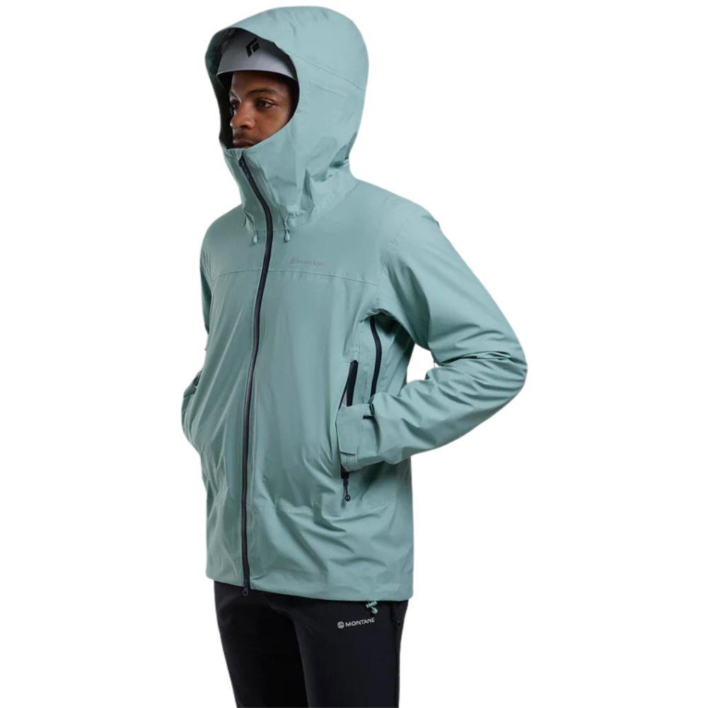 Montane Men's Torren Waterproof Jacket (Sea Mist) hands in pocket