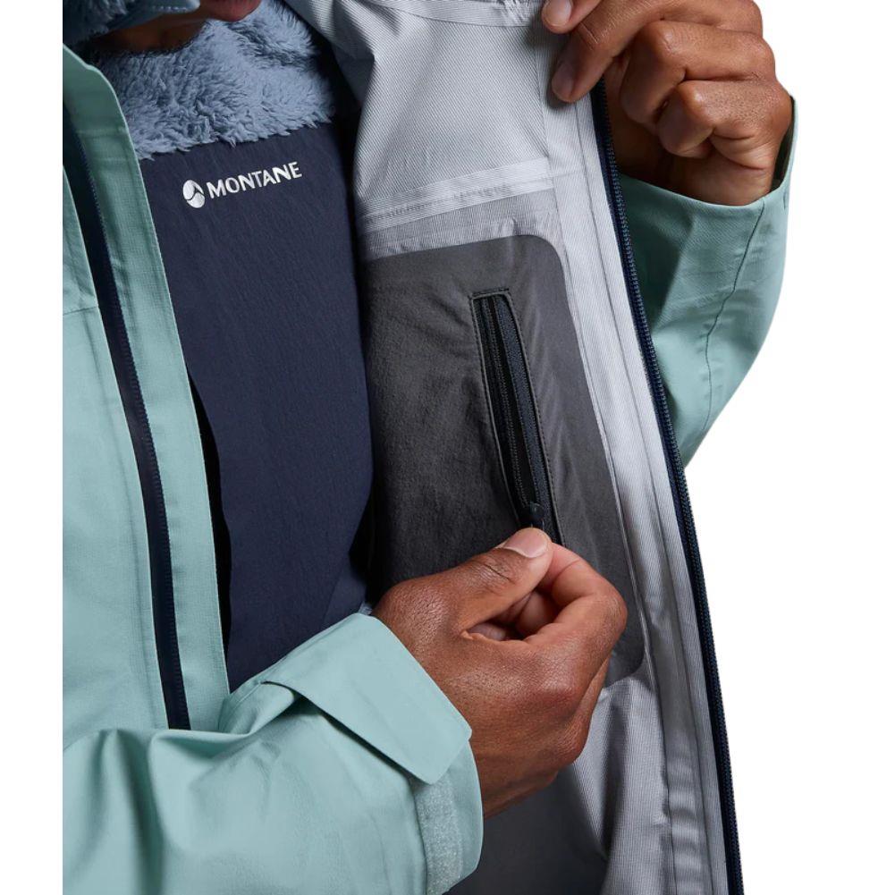 Montane Men&#39;s Torren Waterproof Jacket (Sea Mist) inner zip