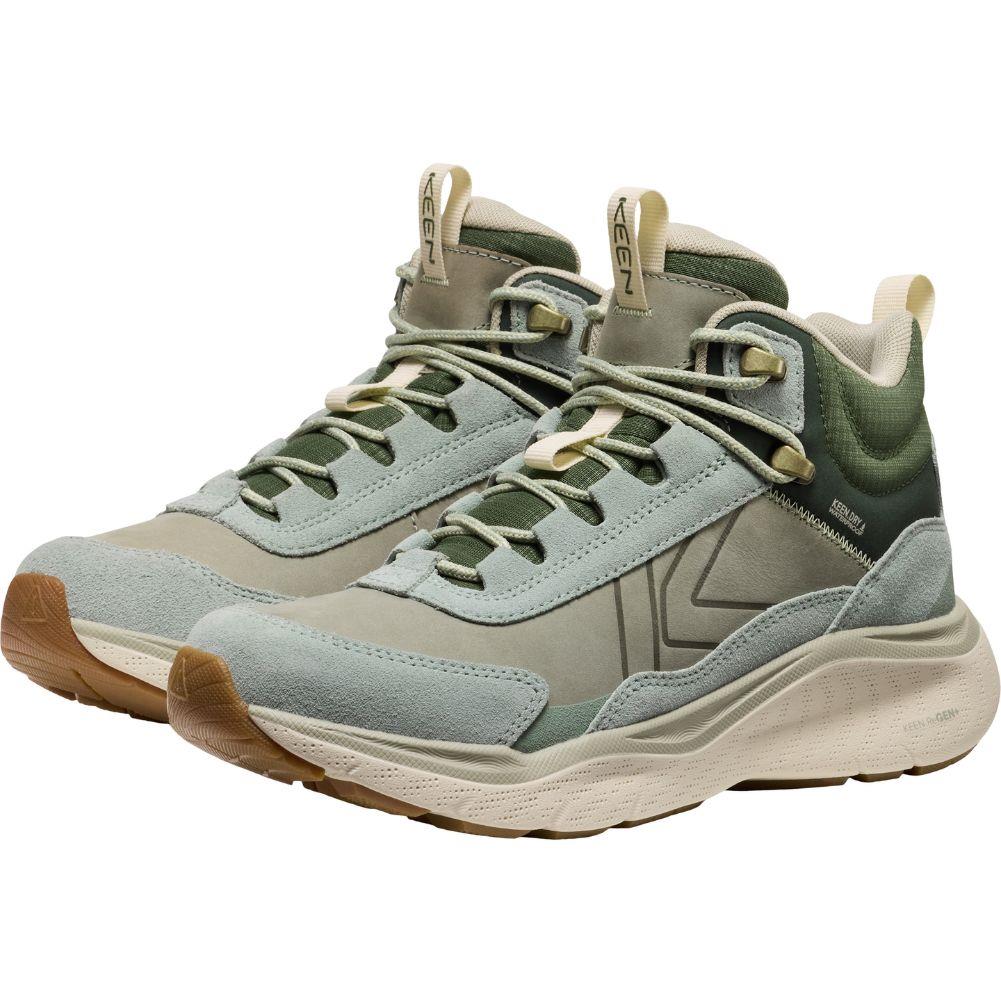 Keen Women's Leiki Waterproof Leather Hiking Boot (Iceberg Green/Bronze Green) pair