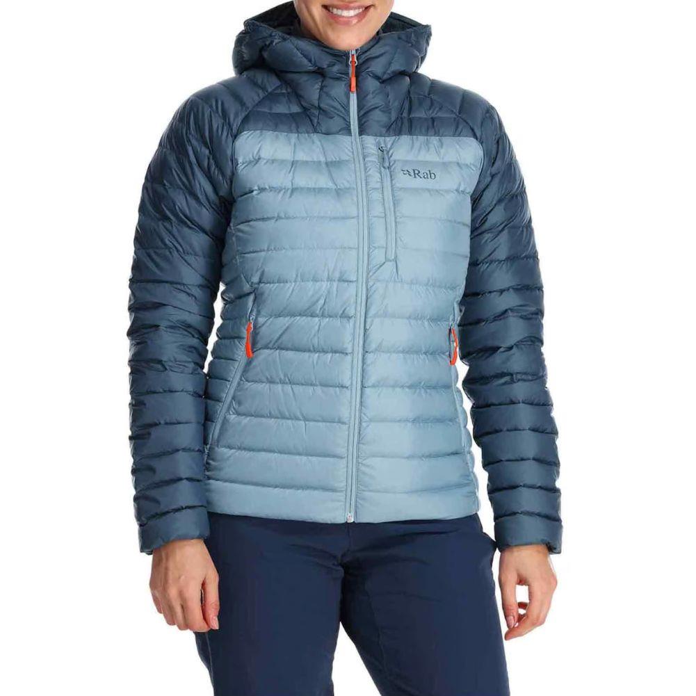 Rab Women's Microlight Alpine Down Jacket (Orion Blue/Citadel) model front no face