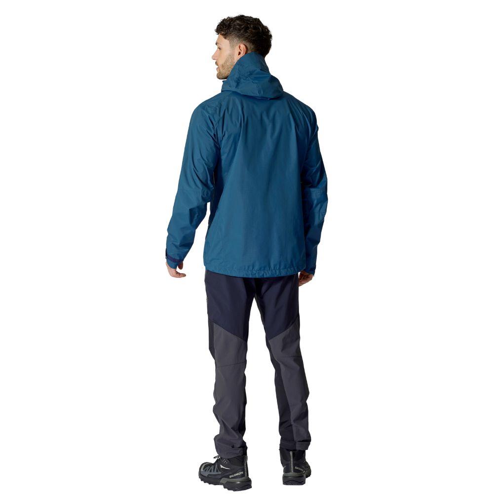 Rab Men's Downpour Mountain Waterproof Jacket (Tempest Blue) back standing