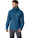 Rab Men's Downpour Mountain Waterproof Jacket (Tempest Blue) half front