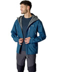 Rab Men's Downpour Mountain Waterproof Jacket (Tempest Blue) hand on jacket