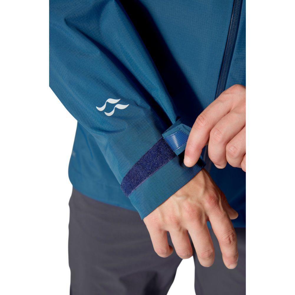 Rab Men&#39;s Downpour Mountain Waterproof Jacket (Tempest Blue) strap on sleeve