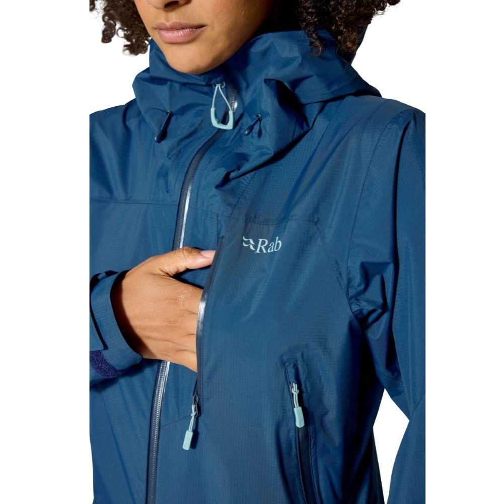 Rab Women&#39;s Downpour Mountain Waterproof Jacket (Tempest Blue)