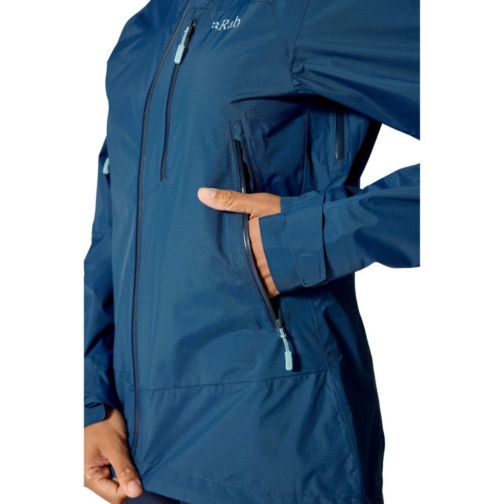Rab Women&#39;s Downpour Mountain Waterproof Jacket (Tempest Blue)