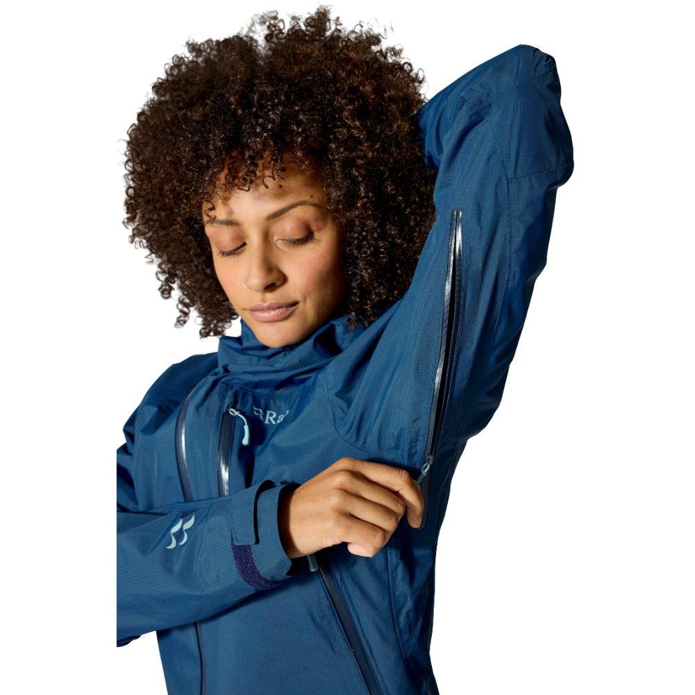 Rab Women&#39;s Downpour Mountain Waterproof Jacket (Tempest Blue)