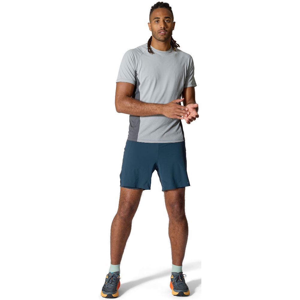Rab Men&#39;s Trail Tee (Dark Pewter/Graphene) full body model