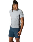 Rab Men's Trail Tee (Dark Pewter/Graphene) model looking down