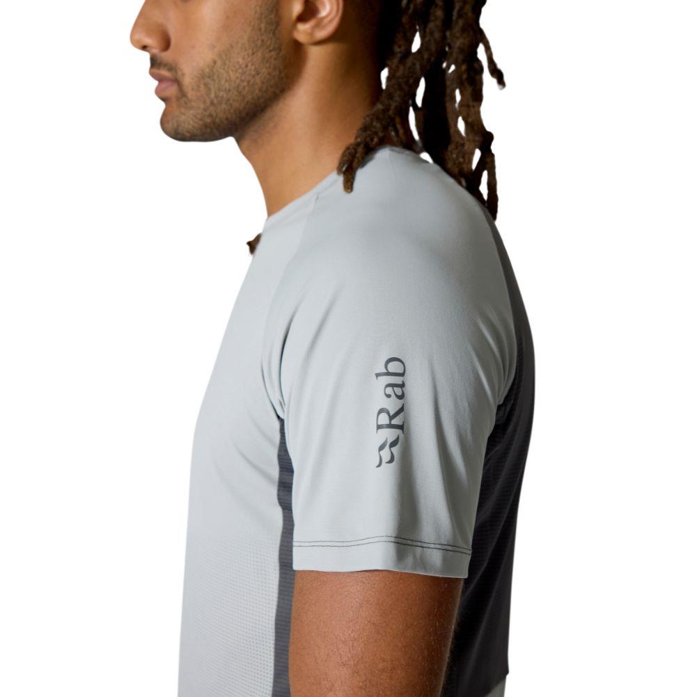Rab Men&#39;s Trail Tee (Dark Pewter/Graphene) sleeve