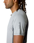 Rab Men's Trail Tee (Dark Pewter/Graphene) sleeve