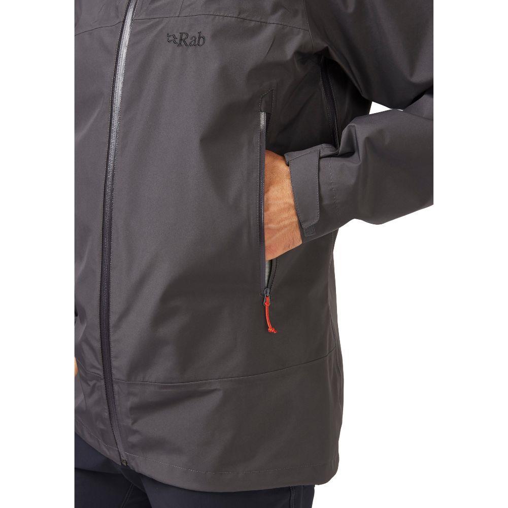 Rab Men&#39;s Namche GORE-TEX Jacket (Graphene) hand in pocket