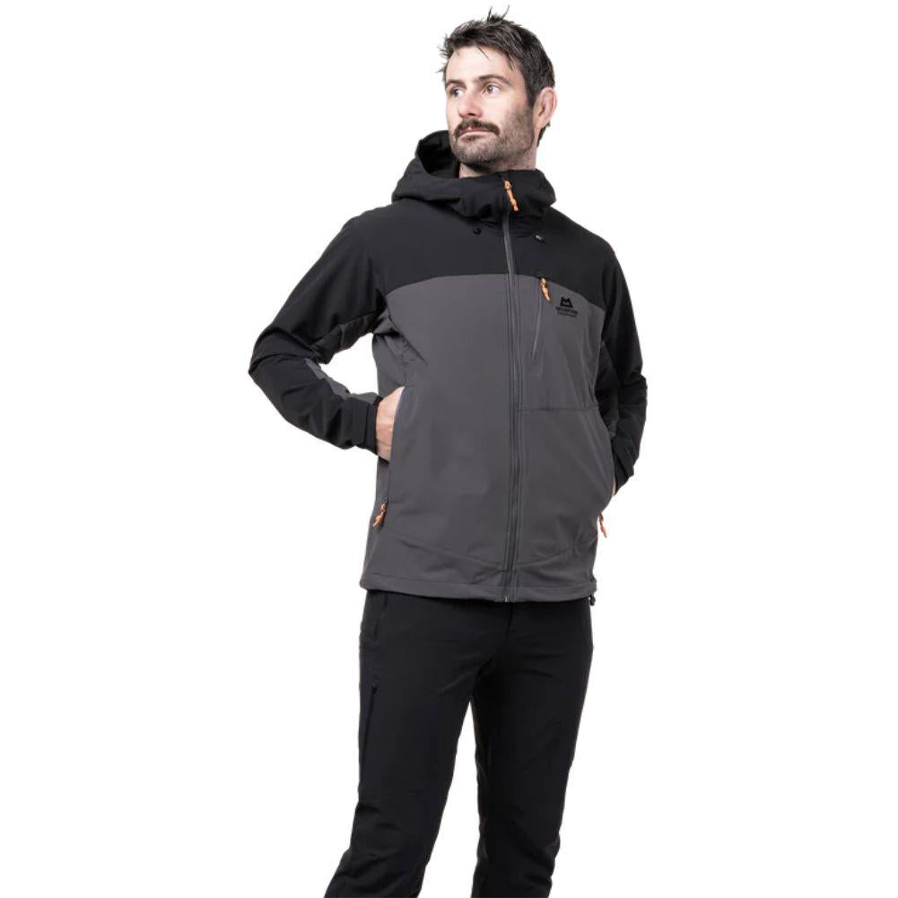 Mountain Equipment Men's Frontier Jacket (Anvil Grey/Black) hands in pocket