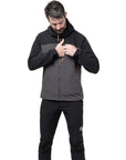Mountain Equipment Men's Frontier Jacket (Anvil Grey/Black) hand in breast pocket