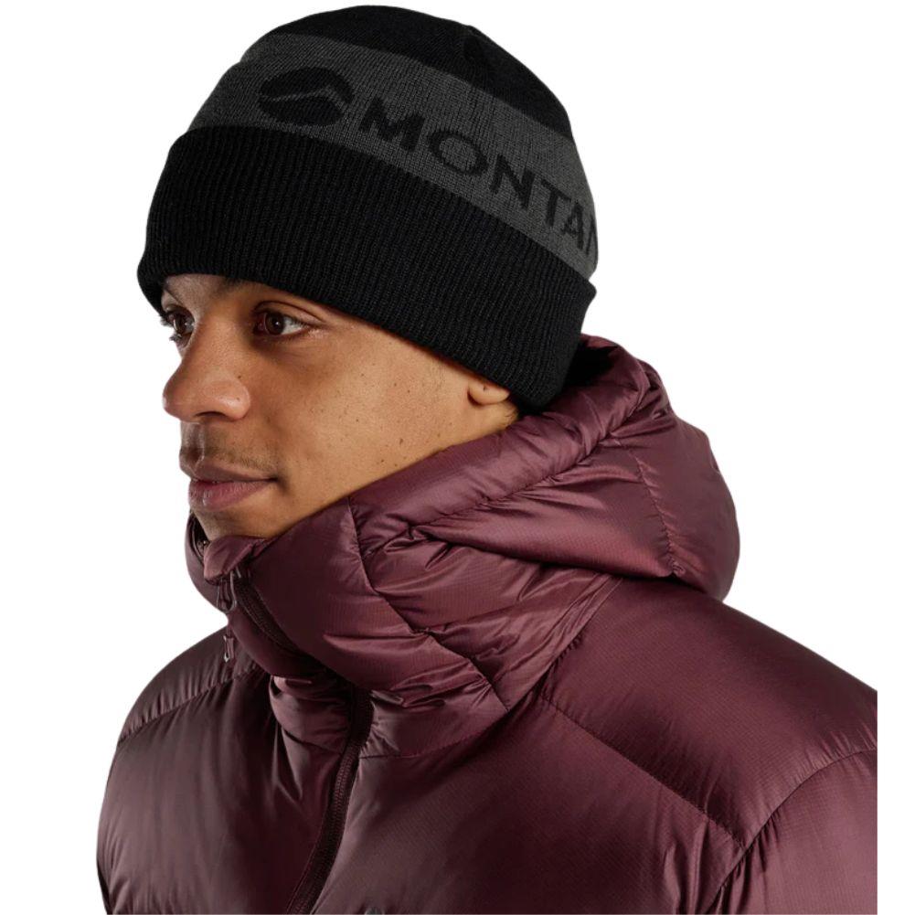 Montane Logo Cuffed Beanie Hat (Black) male