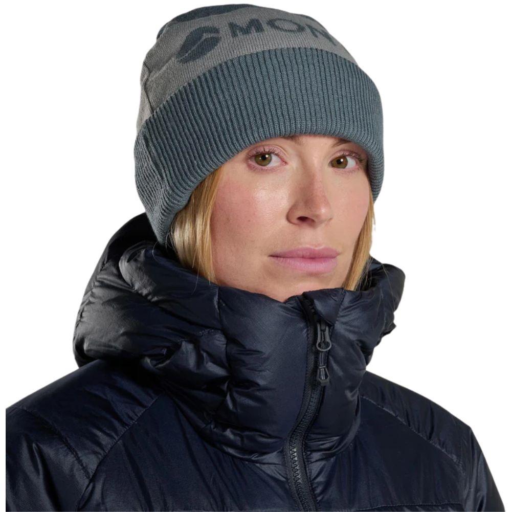 Montane Logo Cuffed Beanie Hat (Stone Blue) woman