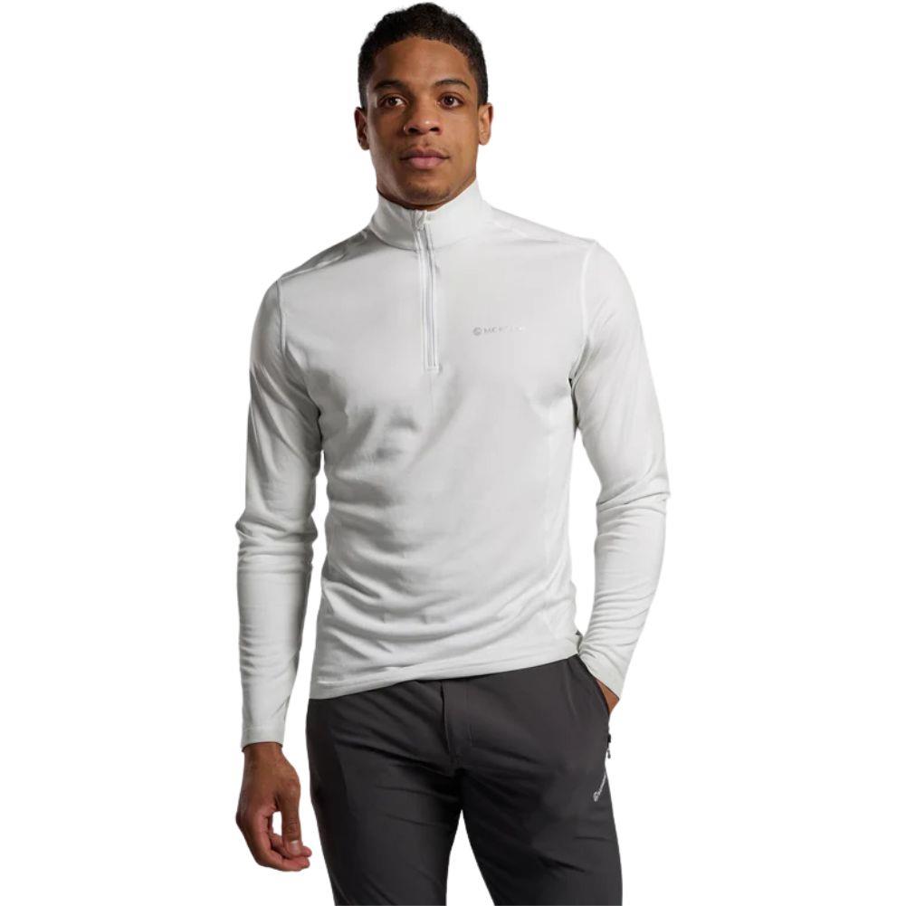 Montane Men's Dart Zip Neck T-Shirt (Powder) man