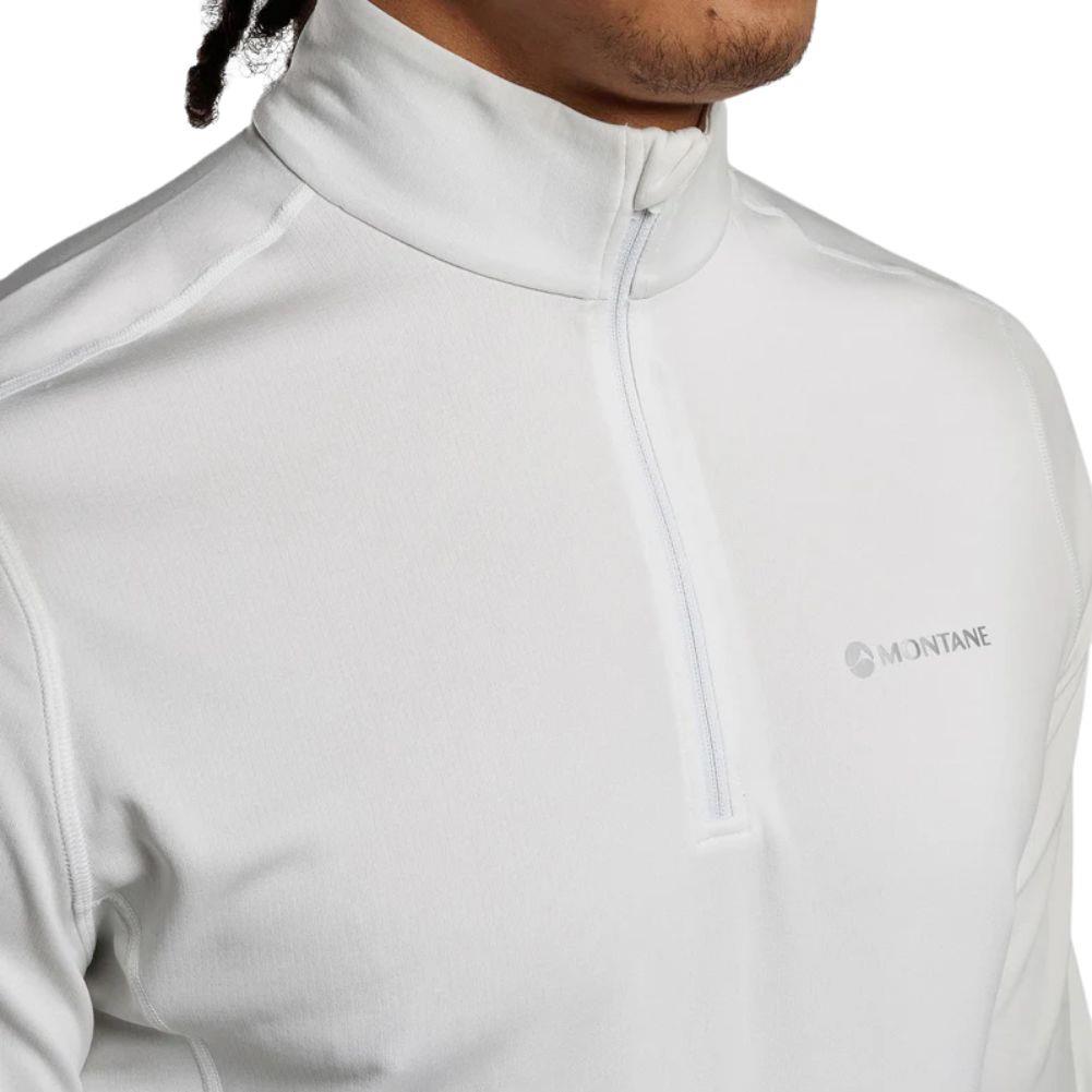 Montane Men's Dart Zip Neck T-Shirt (Powder) zipper