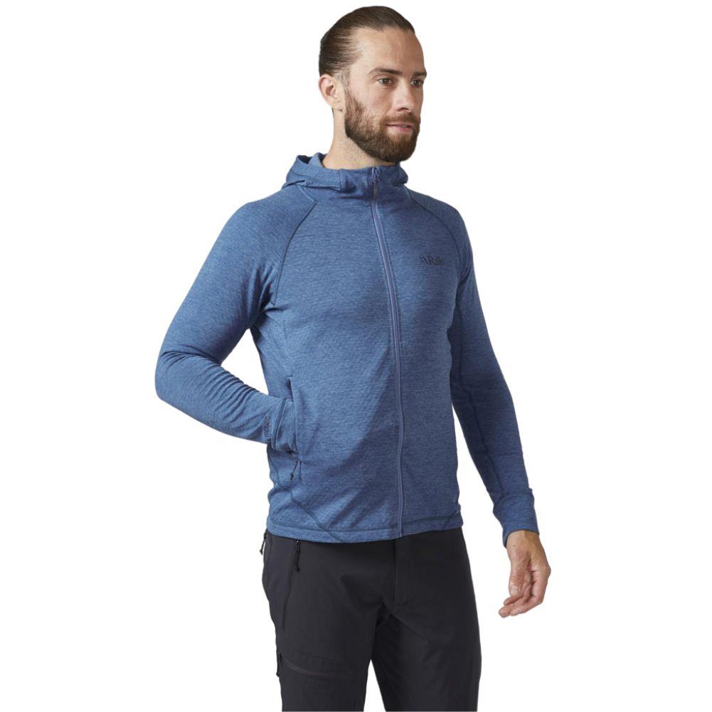Rab Men&#39;s Nexus Full Zip Hoody (Denim) hand pocket pose