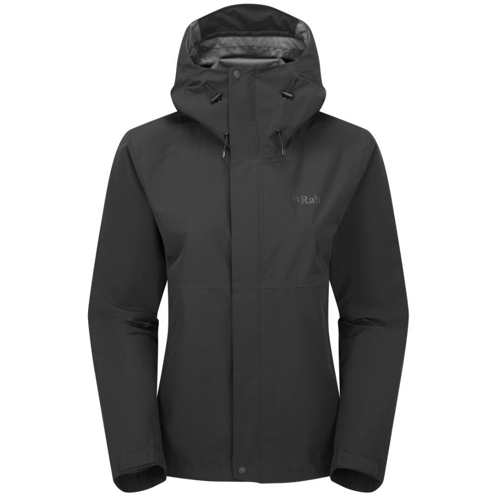 Rab Women's Downpour Waterproof Jacket (Black)