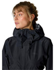Rab Women's Downpour Waterproof Jacket (Black) model looking away