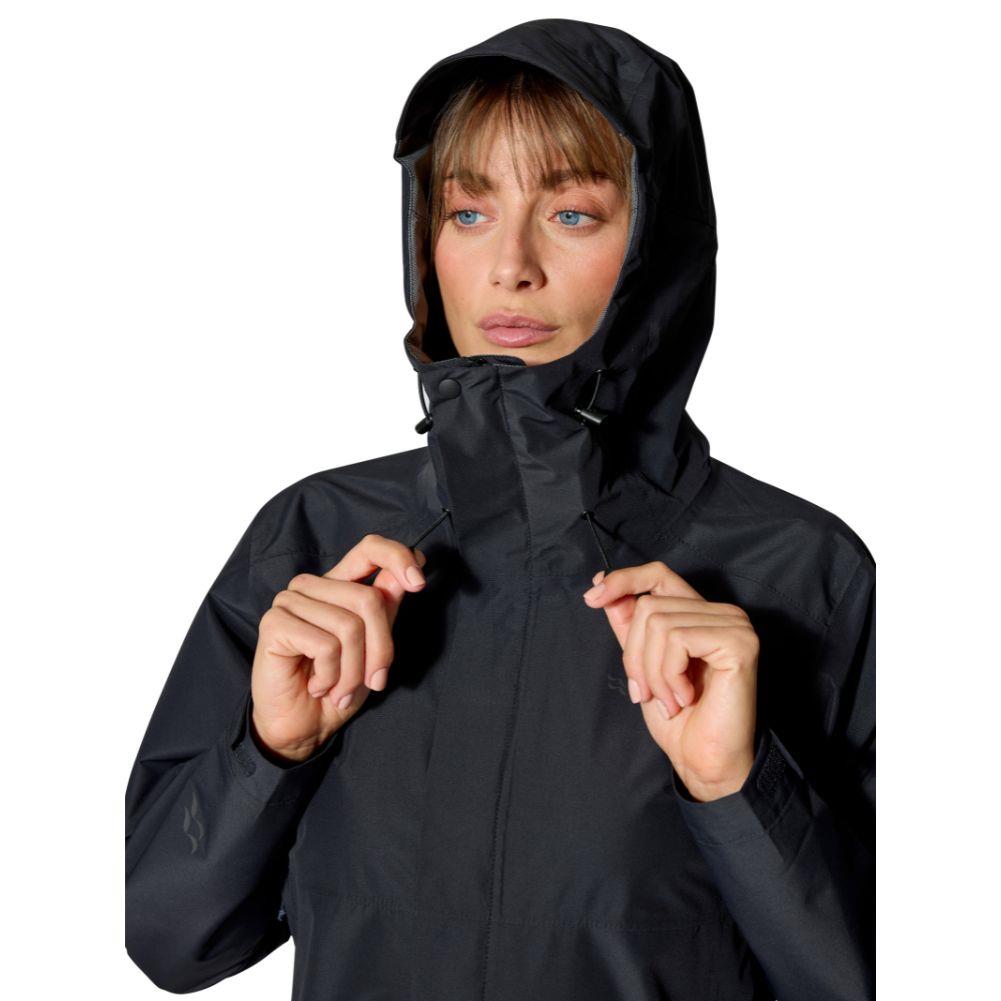 Rab Women&#39;s Downpour Waterproof Jacket (Black) pulley