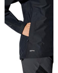 Rab Women's Downpour Waterproof Jacket (Black) hand in pocket