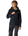 Rab Women's Downpour Waterproof Jacket (Black) zipper half body