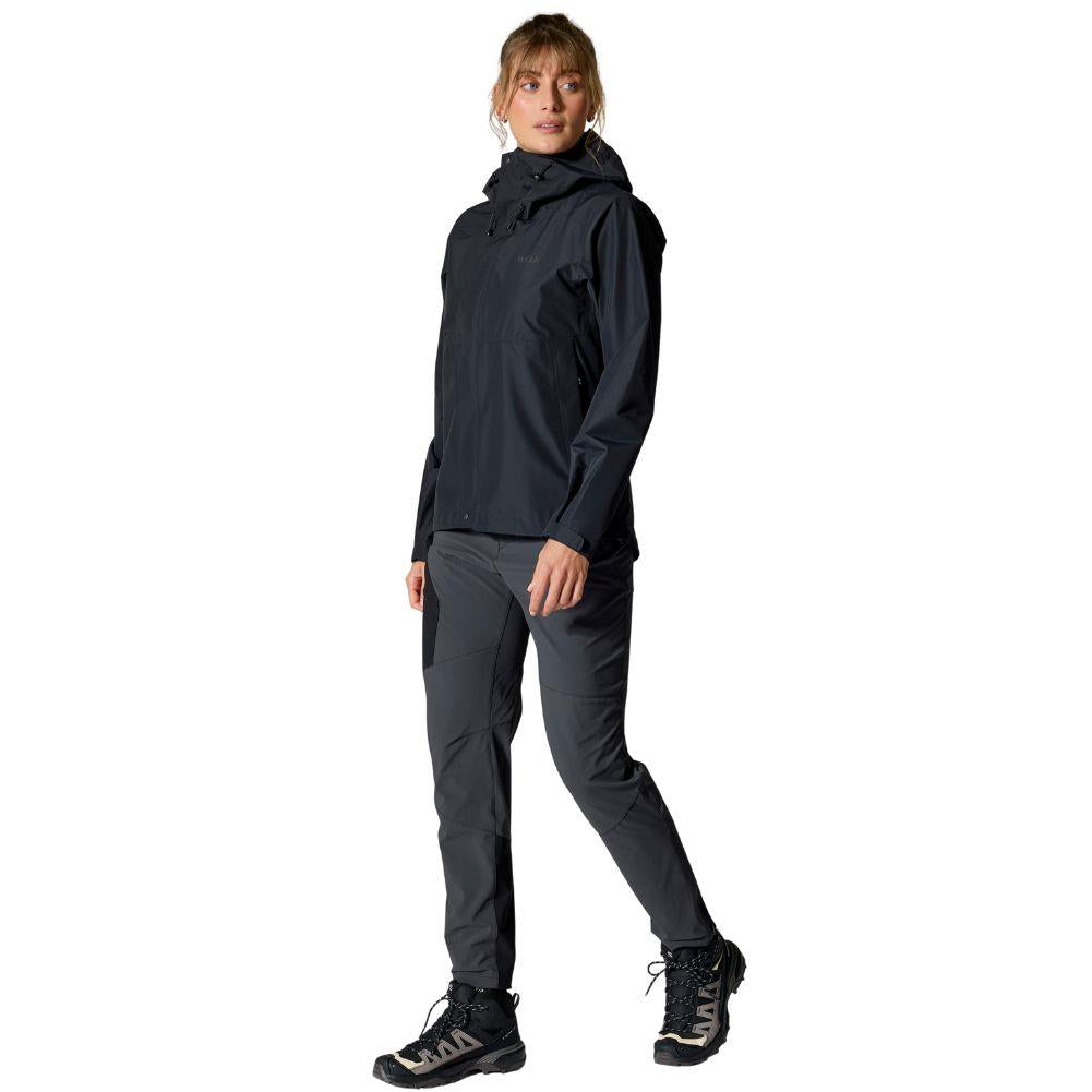 Rab Women&#39;s Downpour Waterproof Jacket (Black) full body