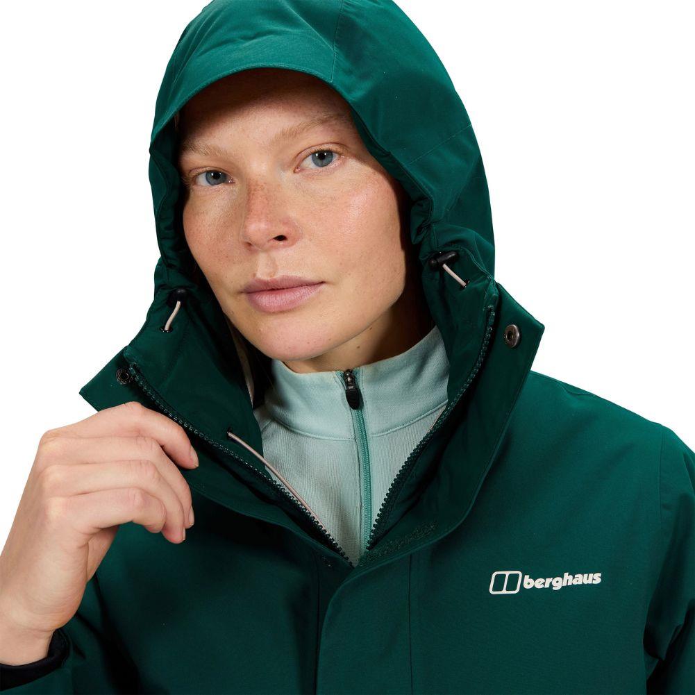 Berghaus Women's Hinderwick Gore-Tex Jacket (Green) hood up
