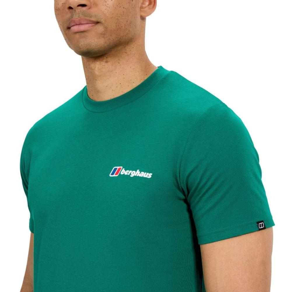 Berghaus Men&#39;s Front &amp; Back Logo T-Shirt (Meadow Green) sleeve