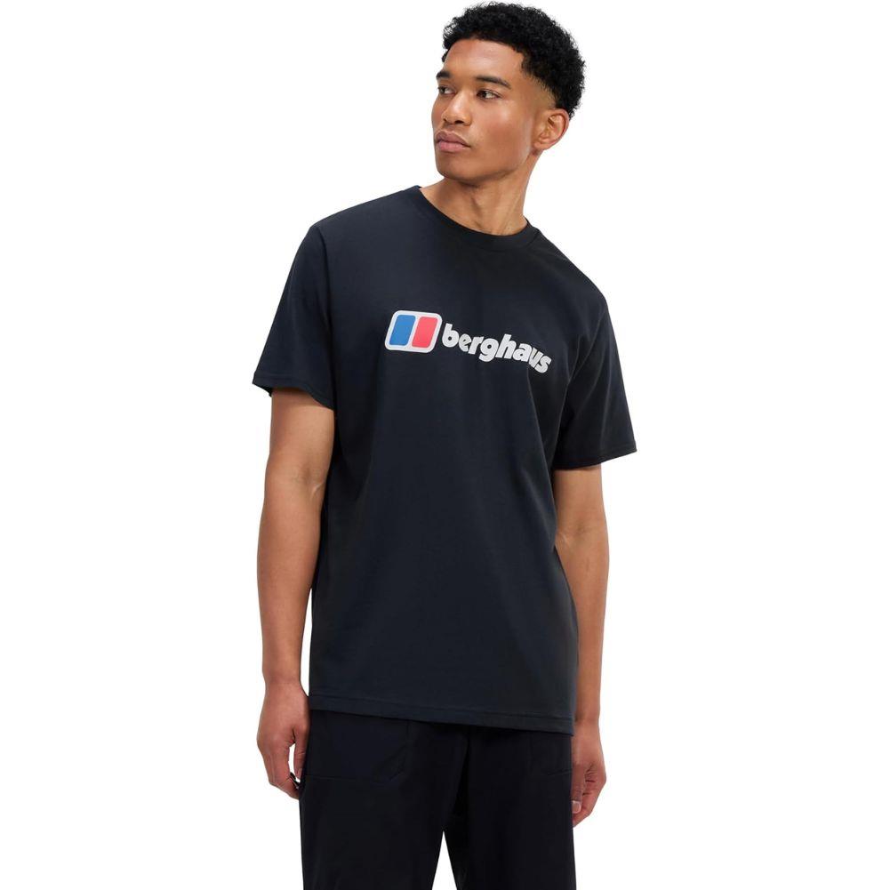 Berghaus Men's Class XL-Logo T-Shirt (Black) looking away