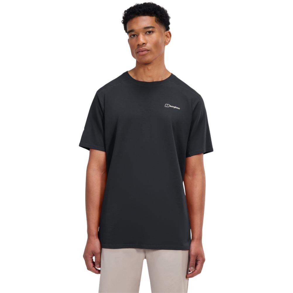 Berghaus Men's Delta Short Sleeve Tech Tee (Black) front model