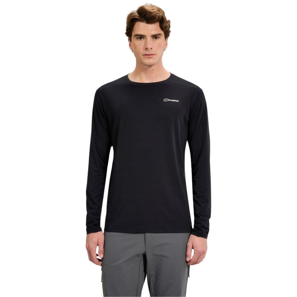 Berghaus Men's Delta Long Sleeve Tech Tee (Black) model frot